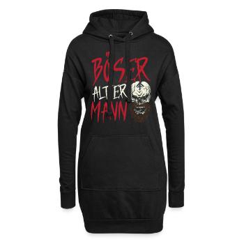 BÖSER ALTER MANN Tattoo-Thema - Hoodie-Kleid - Schwarz - Vorne