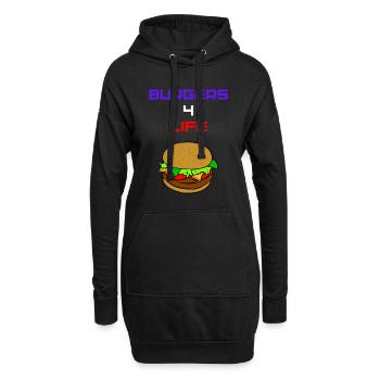 Burger Burgers 4 for Life USA Amerika Fast Food - Hoodie-Kleid - Schwarz - Vorne