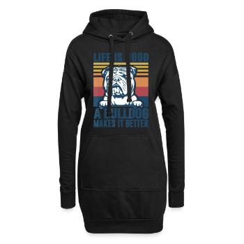 Bulldogge Geschenke für Frauen Männer Hund Vater Hund Mama Englis - Hoodie-Kleid - Schwarz - Vorne