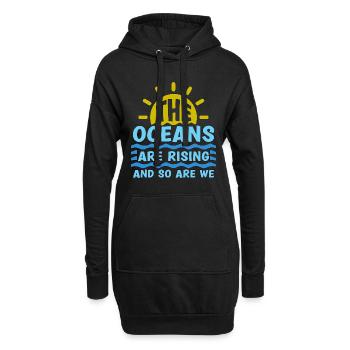 Changement climatique L’océan monte Sauvez la planète - Sweat-shirt à capuche long Femme - noir - Devant