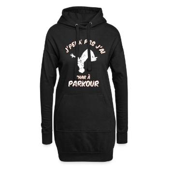 j'peux pas j'ai char à Parkour et apéro - Sweat-shirt à capuche long Femme - noir - Devant