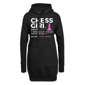 Schach Spieler - Hoodie-Kleid - Schwarz - Vorne