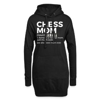 Schach Spieler - Hoodie-Kleid - Schwarz - Vorne