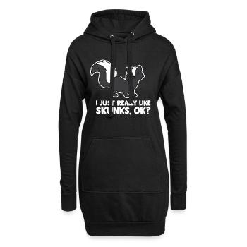 J’aime vraiment les mouffettes, d’accord? Drôle de moufette - Sweat-shirt à capuche long Femme - noir - Devant