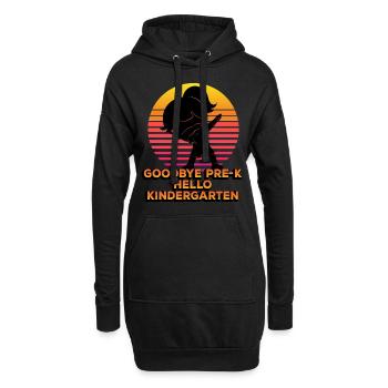 Au revoir Pre-k Hello Kindergarten Silhouette - Sweat-shirt à capuche long Femme - noir - Devant