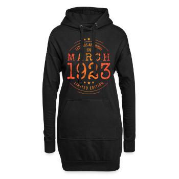 Anniversaire Mars 1923 Edition Limitée Millésime - Sweat-shirt à capuche long Femme - noir - Devant