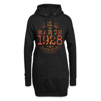 Geburtstag März 1928 Limited Edition Vintage - Hoodie-Kleid - Schwarz - Vorne