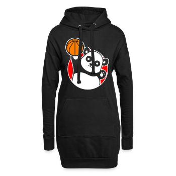 Basketball Spieler Panda Basketballer - Hoodie-Kleid - Schwarz - Vorne