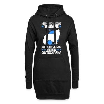 Brauche nur Owtscharka Kaukasischer Hund - Hoodie-Kleid - Schwarz - Vorne