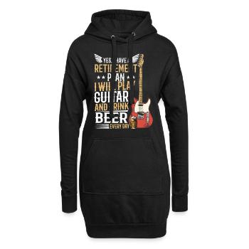 Jouer de la guitare et boire de la bière - Guitariste Basse Gu - Sweat-shirt à capuche long Femme - noir - Devant