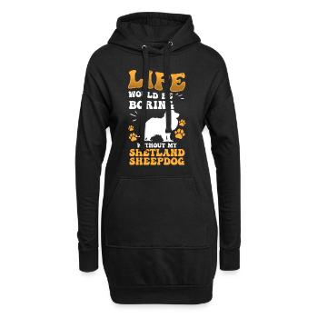 Shetland Sheepdog langweilig britischer Sheepdog - Hoodie-Kleid - Schwarz - Vorne