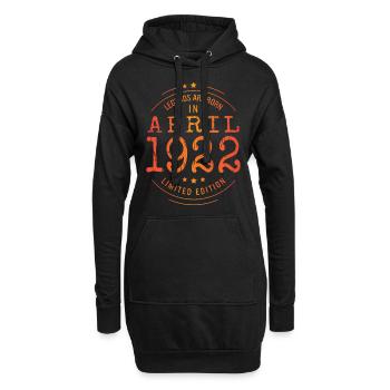 Anniversaire Avril 1922 Edition Limitée Millésime - Sweat-shirt à capuche long Femme - noir - Devant