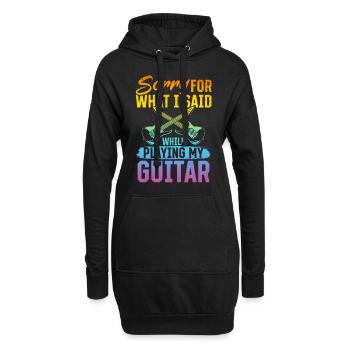 Désolé pour ce que j’ai dit en jouant de la guitare - Ba - Sweat-shirt à capuche long Femme - noir - Devant