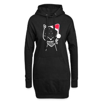 Fuchs Weihnachtsmütze Weihnachten Süß Xmax - Hoodie-Kleid - Schwarz - Vorne