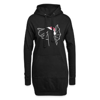 Dragon Chapeau de Noël Noël Sweet Xmax - Sweat-shirt à capuche long Femme - noir - Devant