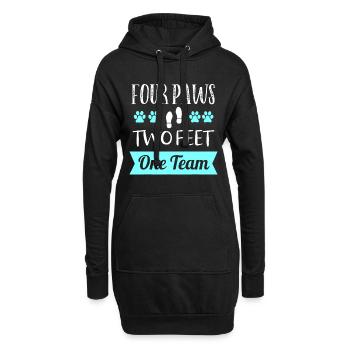 Hunde Agility Bekleidung Vier Pfoten Zwei Füße Team Hund Tr - Hoodie-Kleid - Schwarz - Vorne