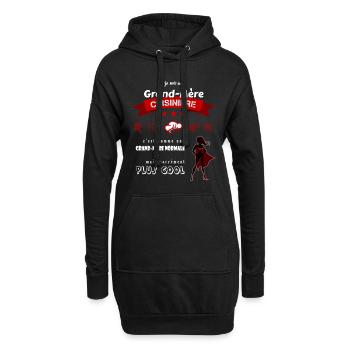 Je suis une Grand-Mère Cuisinière cool et super - Sweat-shirt à capuche long Femme - noir - Devant