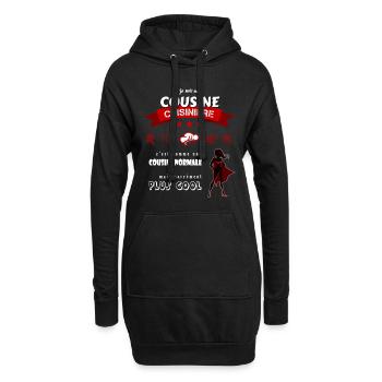 Je suis une Cousine Cuisinière cool et super - Sweat-shirt à capuche long Femme - noir - Devant
