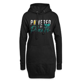 Veganism Powered By Plants Vegetarian Vegan Lover - Hoodie-Kleid - Schwarz - Vorne