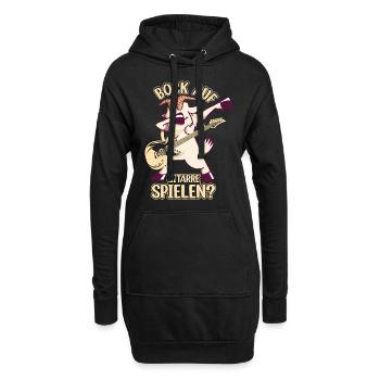 Gitarrenspieler Bass Gitarrist - Bock auf Gitarre - Hoodie-Kleid - Schwarz - Vorne