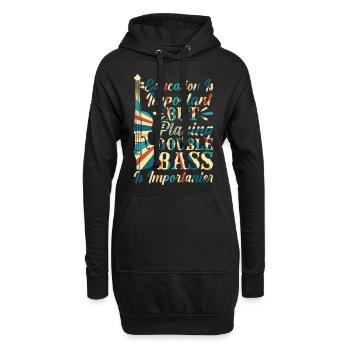 Joueur de contrebassiste Back To School - Sweat-shirt à capuche long Femme - noir - Devant