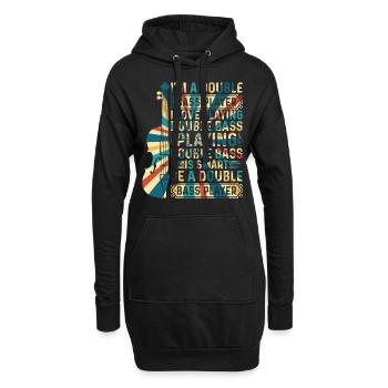Playing Double Bass Is Smart Be A Double Bass Play - Hoodie-Kleid - Schwarz - Vorne
