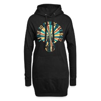 Contrabass Double Bass Player - I Love To Play Dou - Hoodie-Kleid - Schwarz - Vorne