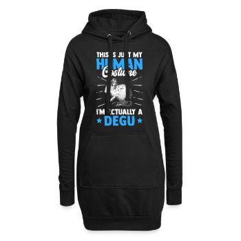 Degu nur ein Kostüm chilenisches Nagetier - Hoodie-Kleid - Schwarz - Vorne