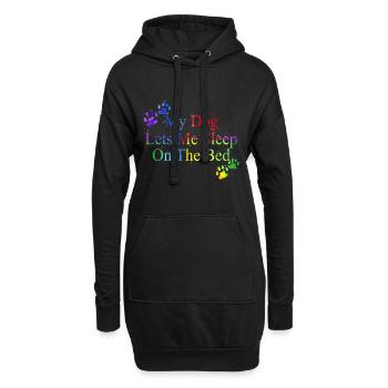 Mon chien me laisse dormir sur le lit | Cadeaux Amoureux des Chiens - Sweat-shirt à capuche long Femme - noir - Devant