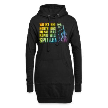 Where's My Double Bass - Funny Double Bassist - Hoodie-Kleid - Schwarz - Vorne