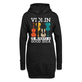 Violin Is Always A Retro Classical Music Violinist - Hoodie Dress - black - Front