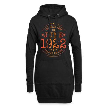 Anniversaire Juin 1922 Edition Limitée Millésime - Sweat-shirt à capuche long Femme - noir - Devant