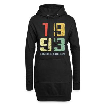 30 ans né en 1993 rétro 30e anniversaire - Sweat-shirt à capuche long Femme - noir - Devant