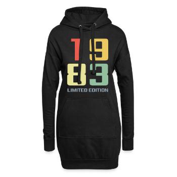 40 ans né en 1983 rétro 40e anniversaire - Sweat-shirt à capuche long Femme - noir - Devant
