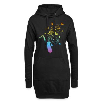 Saxophonist Saxophone Player Saxophone Butterflies - Hoodie-Kleid - Schwarz - Vorne