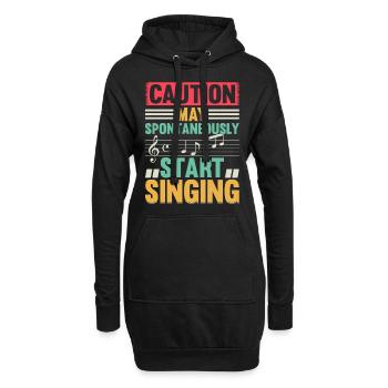 Mélomane - La prudence peut spontanément commencer à chanter - Sweat-shirt à capuche long Femme - noir - Devant