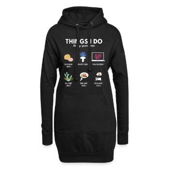 Dinge, die ich in meiner Freizeit mache Aquarium Coral Frag - - Hoodie-Kleid - Schwarz - Vorne