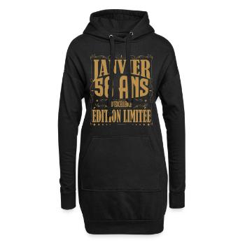Janvier 58 ans. Cadeau 58 ans janvier anniversaire - Sweat-shirt à capuche long Femme - noir - Devant