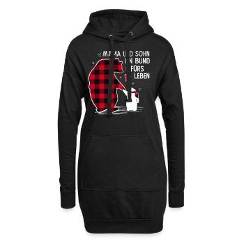 Mama und Sohn Ein Bund fürs Leben - Hoodie-Kleid - Schwarz - Vorne