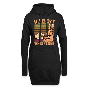 Chuchoteur de lapin - Sweat-shirt à capuche long Femme - noir - Devant