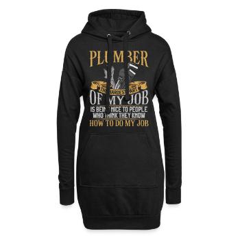 Plombier Plombier Plombier Vintage Plombier - Sweat-shirt à capuche long Femme - noir - Devant