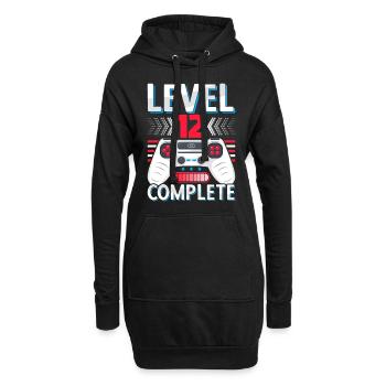 12 Hochzeitstag Geschenk Mann Frau Ehemann Ehefrau - Hoodie-Kleid - Schwarz - Vorne