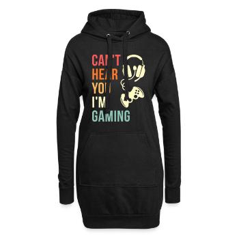 Vintage I Can't Hear You I'm Gaming Busy Funny Vid - Hoodie-Kleid - Schwarz - Vorne