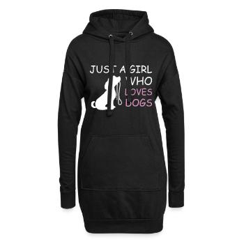Cadeau Dog Lover | Juste une fille qui aime les chiens femmesp - Sweat-shirt à capuche long Femme - noir - Devant