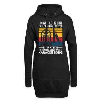 Karaoke Singer Vintage Retro I - Hoodie-Kleid - Schwarz - Vorne