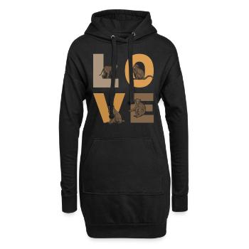 Cute Monkey Lover Orangutan Monkeys LOVE Monkey - Hoodie-Kleid - Schwarz - Vorne