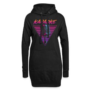 Karaoke Singer Retro 80s 90s - Hoodie-Kleid - Schwarz - Vorne
