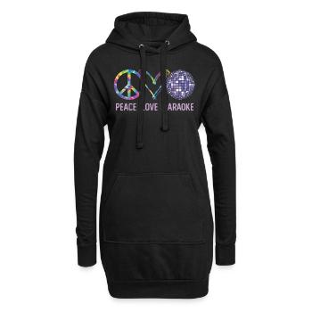 Karaoke Singer Retro Tie Dye Peace - Hoodie-Kleid - Schwarz - Vorne