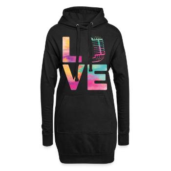 Karaoke Singer Microphone Vocalist - Hoodie-Kleid - Schwarz - Vorne
