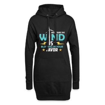 La technologie des éoliennes s’assure que l’énergie éolienne verte - Sweat-shirt à capuche long Femme - noir - Devant